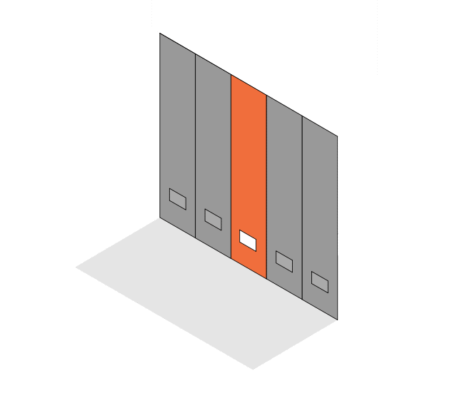 Animierte Grafik eines Aktenordners in einem Regal